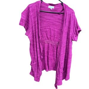 Maurices Purple Cardigan Open Front Short Sleeve Knit Top Lightweight Sz 2 - 2XL